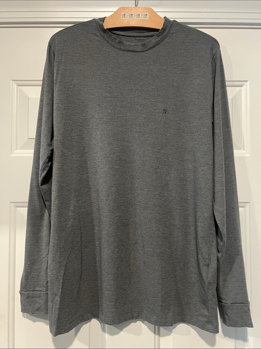 Duck Camp Sz M Men's Long-Sleeve Crewneck Shirt Gray/Green Outdoors Performance